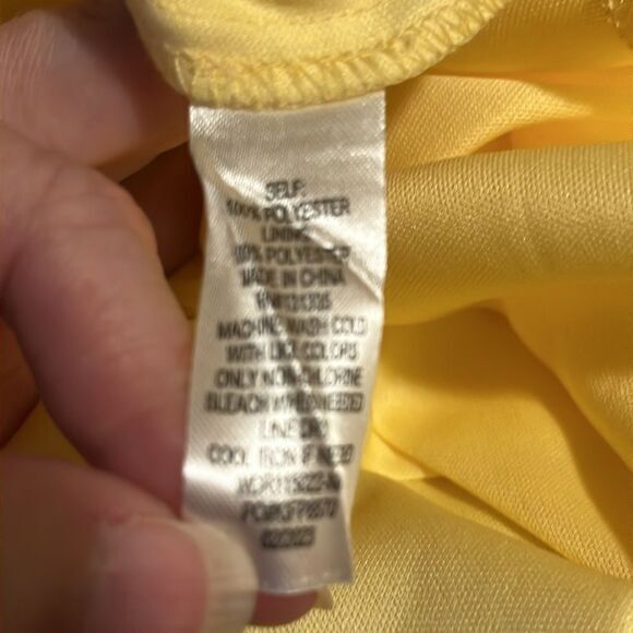 SOCIALITE DRESS XS YELLOW PINK RUFFLE PRINT WRAP MIDI ROMANCE FAIRYCORE SEXY - Picture 9 of 15